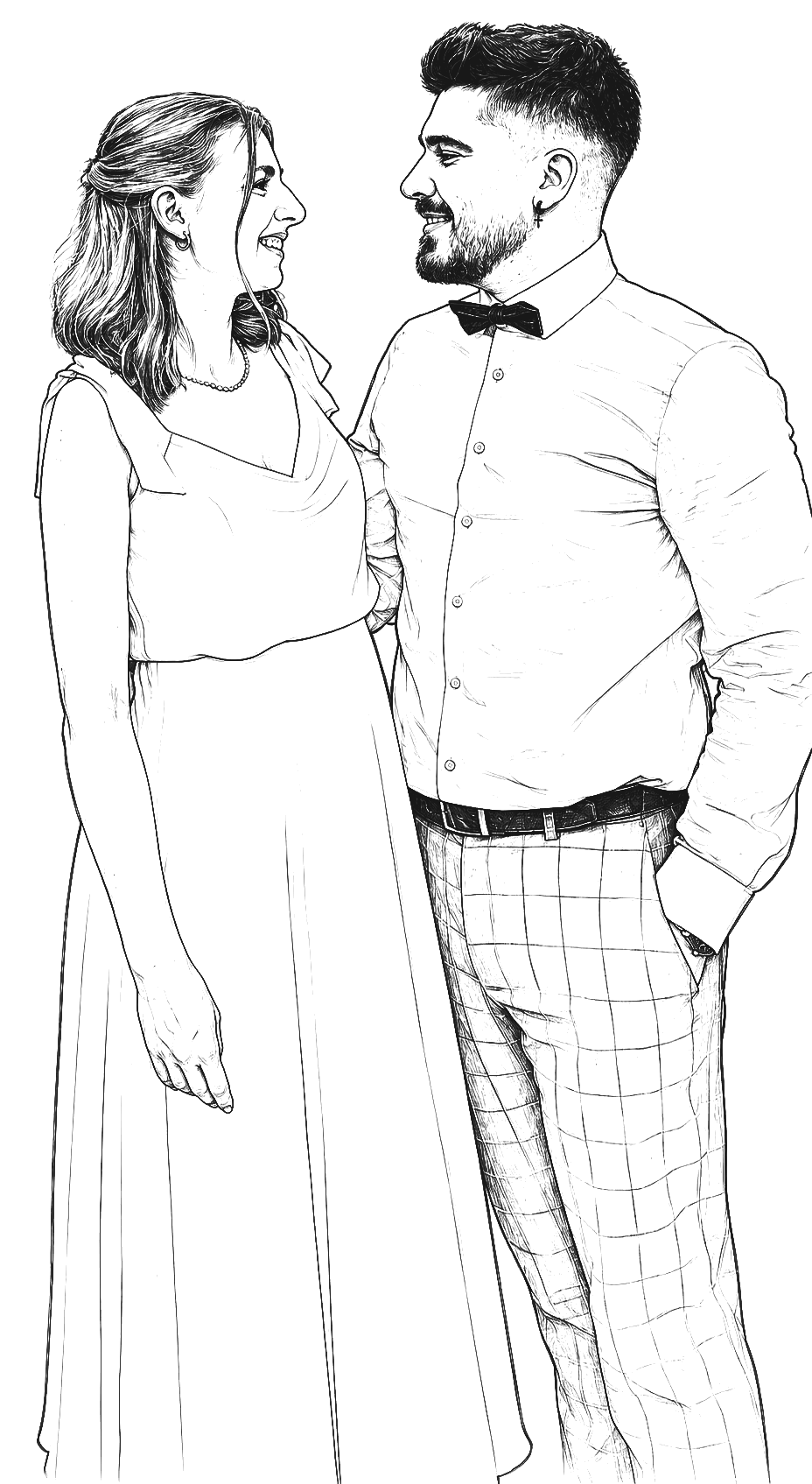 Linienportrait des Brautpaares